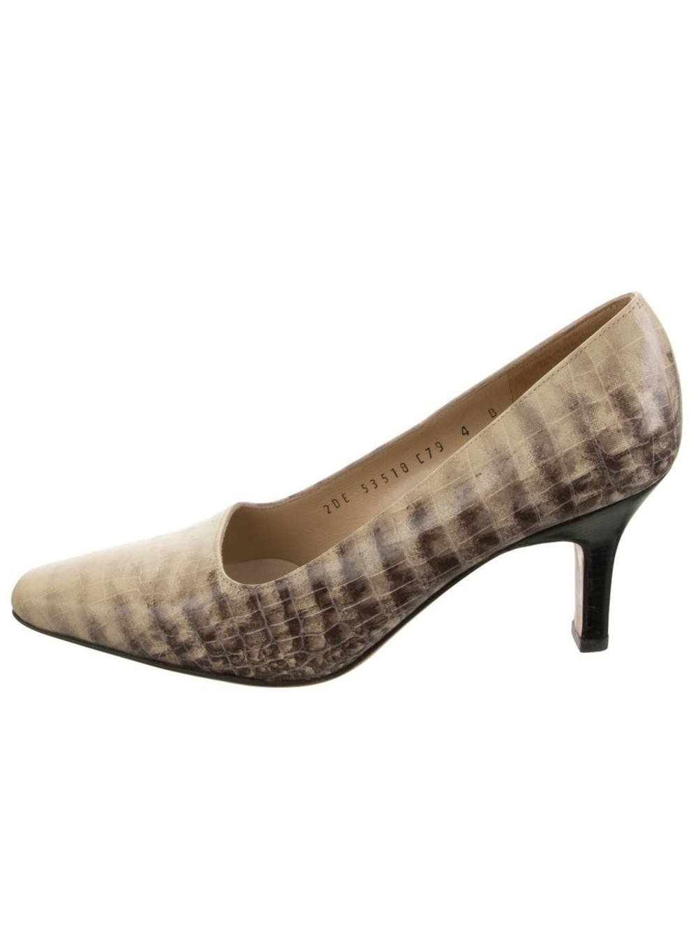 Embossed Leather Animal Print Pumps